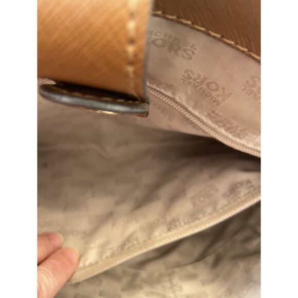 Michael Kors Jet Set Travel Large Saffiano North/South Tote Brown - Picture 10 of 12